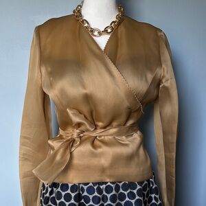 Talbots Silk Blouse in Elegant Beige